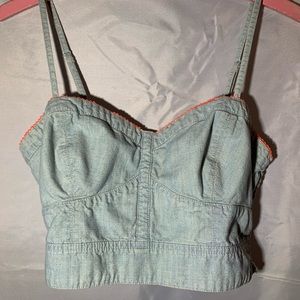 American Eagle Outfitters denim crop top
